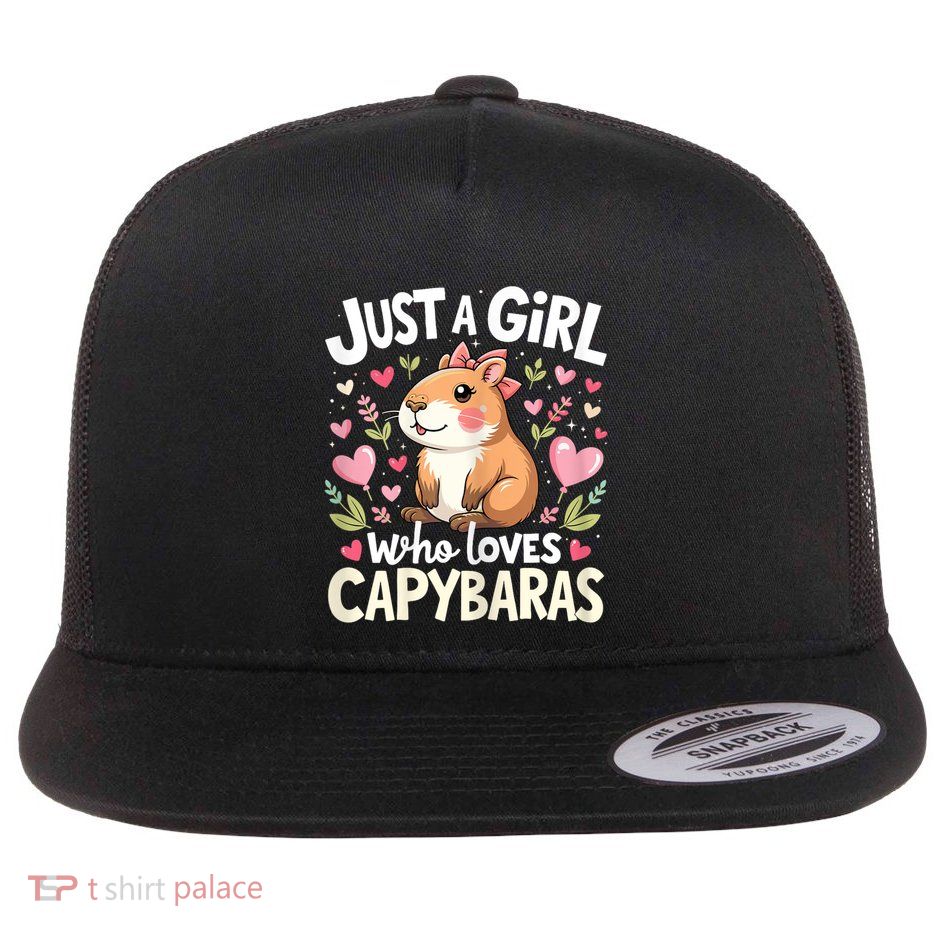 Just A Girl Who Loves Capybara Cute Animal Lover Design Flatbill Hat