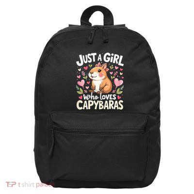 Just A Girl Who Loves Capybara Cute Animal Lover Design 16 in Basic Backpack
