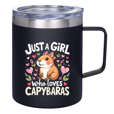 Just A Girl Who Loves Capybara Cute Animal Lover Design 12oz Stainless Steel Coffee Mug
