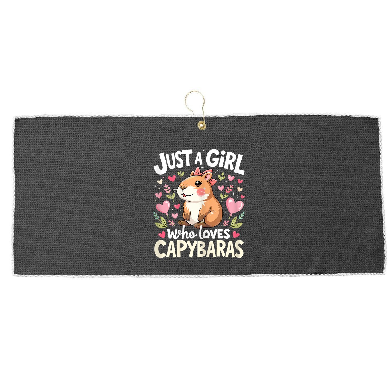 Just A Girl Who Loves Capybara Cute Animal Lover Design Large Microfiber Waffle Golf Towel