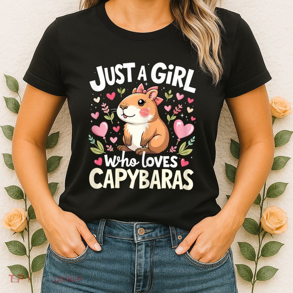 Just A Girl Who Loves Capybara Cute Animal Lover Design Womens T-Shirt