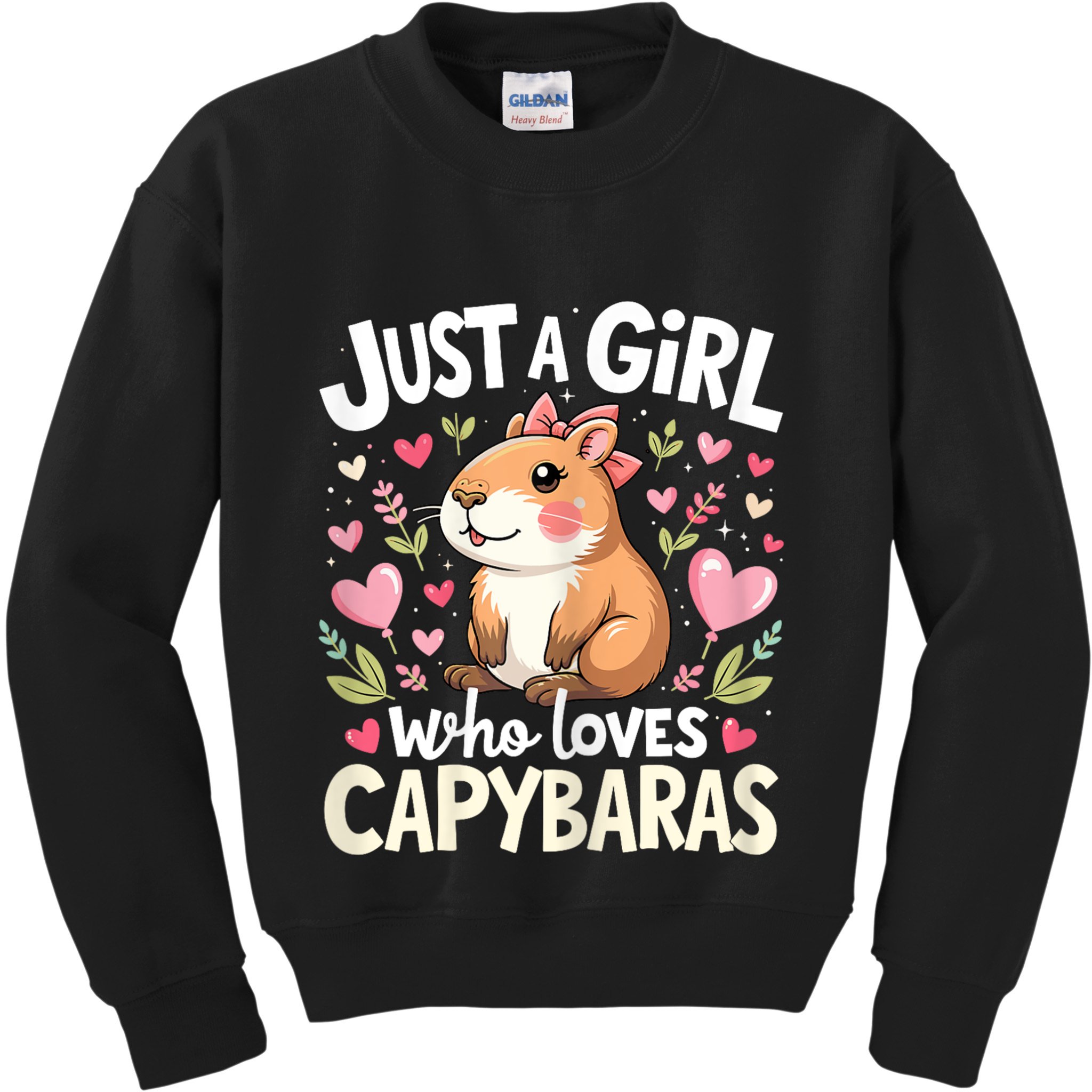 Just A Girl Who Loves Capybara Cute Animal Lover Design Kids Sweatshirt