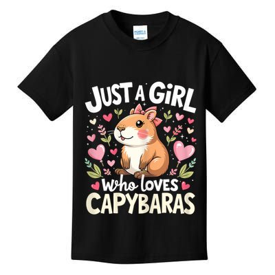 Just A Girl Who Loves Capybara Cute Animal Lover Design Kids T-Shirt