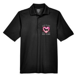 Just a Girl Who Loves Basset Hounds Dog Mama Pet Lover Men's Origin Performance Pique Polo