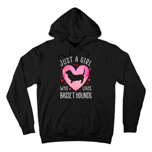 Just a Girl Who Loves Basset Hounds Dog Mama Pet Lover Hoodie