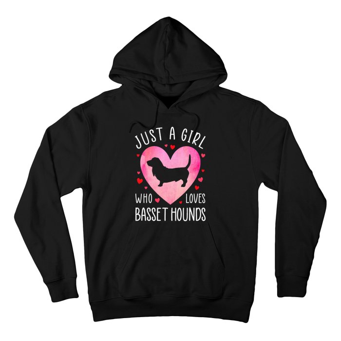 Just a Girl Who Loves Basset Hounds Dog Mama Pet Lover Hoodie