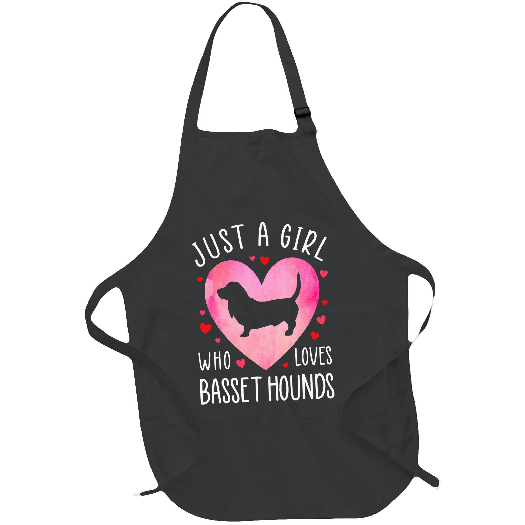 Just a Girl Who Loves Basset Hounds Dog Mama Pet Lover Apron