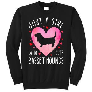 Just a Girl Who Loves Basset Hounds Dog Mama Pet Lover Sweatshirt