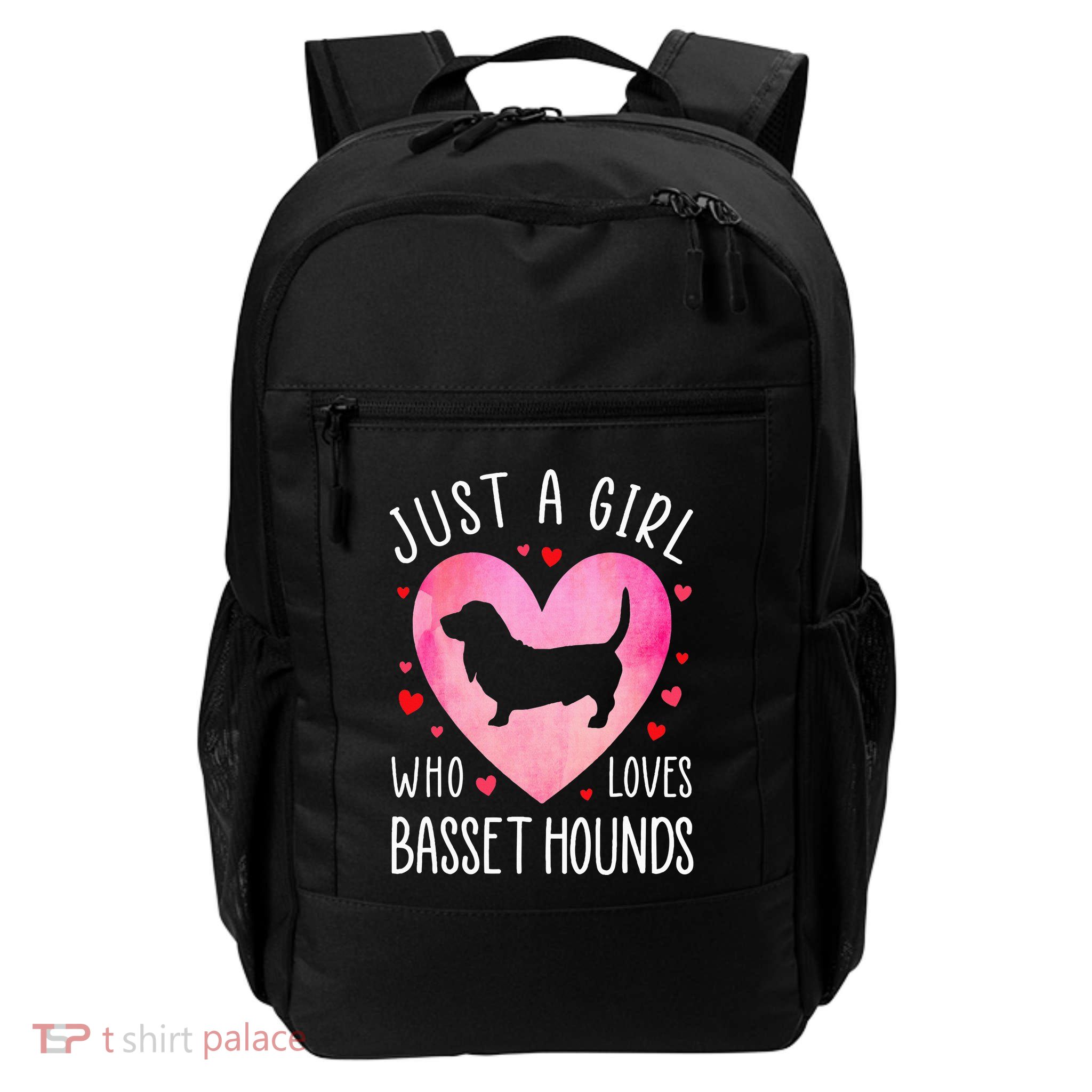 Just a Girl Who Loves Basset Hounds Dog Mama Pet Lover Backpack