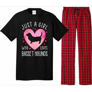 Just a Girl Who Loves Basset Hounds Dog Mama Pet Lover Pajama Set