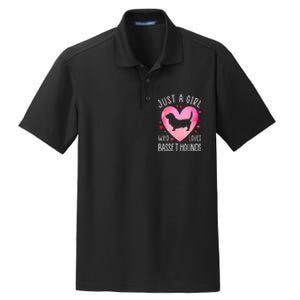 Just a Girl Who Loves Basset Hounds Dog Mama Pet Lover Dry Zone Grid Polo