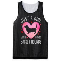 Just a Girl Who Loves Basset Hounds Dog Mama Pet Lover Mesh Reversible Basketball Jersey Tank