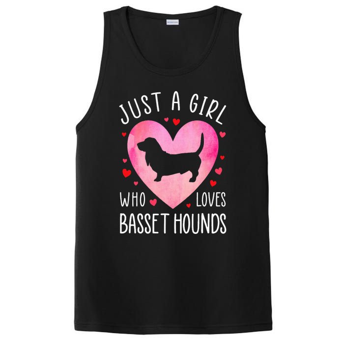 Just a Girl Who Loves Basset Hounds Dog Mama Pet Lover PosiCharge Competitor Tank