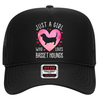 Just a Girl Who Loves Basset Hounds Dog Mama Pet Lover Trucker Hat