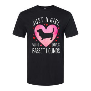 Just a Girl Who Loves Basset Hounds Dog Mama Pet Lover Softstyle CVC T-Shirt