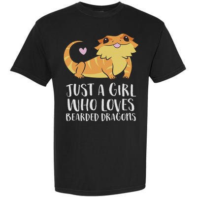 Just A Girl Who Loves Bearded Dragons Lizard Reptile Garment-Dyed Heavyweight T-Shirt