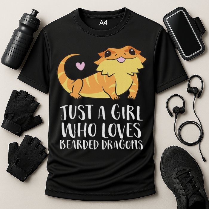 Just A Girl Who Loves Bearded Dragons Lizard Reptile Cooling Performance Crew T-Shirt