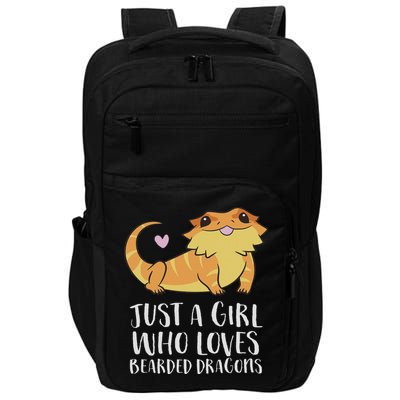 Just A Girl Who Loves Bearded Dragons Lizard Reptile Impact Tech Backpack