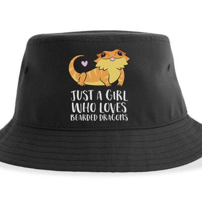 Just A Girl Who Loves Bearded Dragons Lizard Reptile Sustainable Bucket Hat
