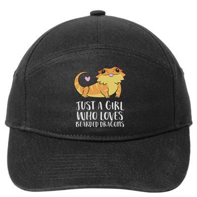 Just A Girl Who Loves Bearded Dragons Lizard Reptile 7-Panel Snapback Hat