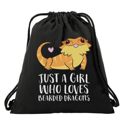 Just A Girl Who Loves Bearded Dragons Lizard Reptile Drawstring Bag