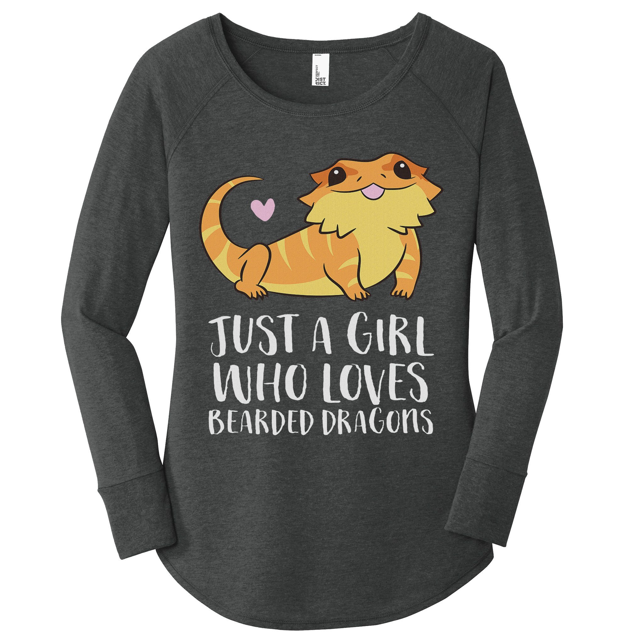Just A Girl Who Loves Bearded Dragons Lizard Reptile Women's Perfect Tri Tunic Long Sleeve Shirt