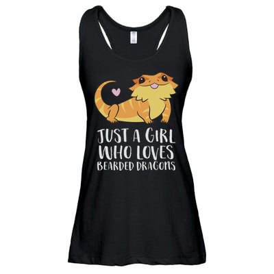 Just A Girl Who Loves Bearded Dragons Lizard Reptile Ladies Essential Flowy Tank