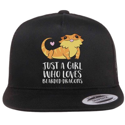 Just A Girl Who Loves Bearded Dragons Lizard Reptile Flatbill Hat