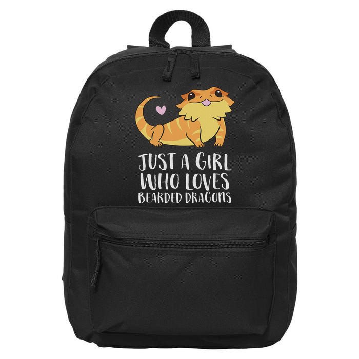 Just A Girl Who Loves Bearded Dragons Lizard Reptile 16 in Basic Backpack