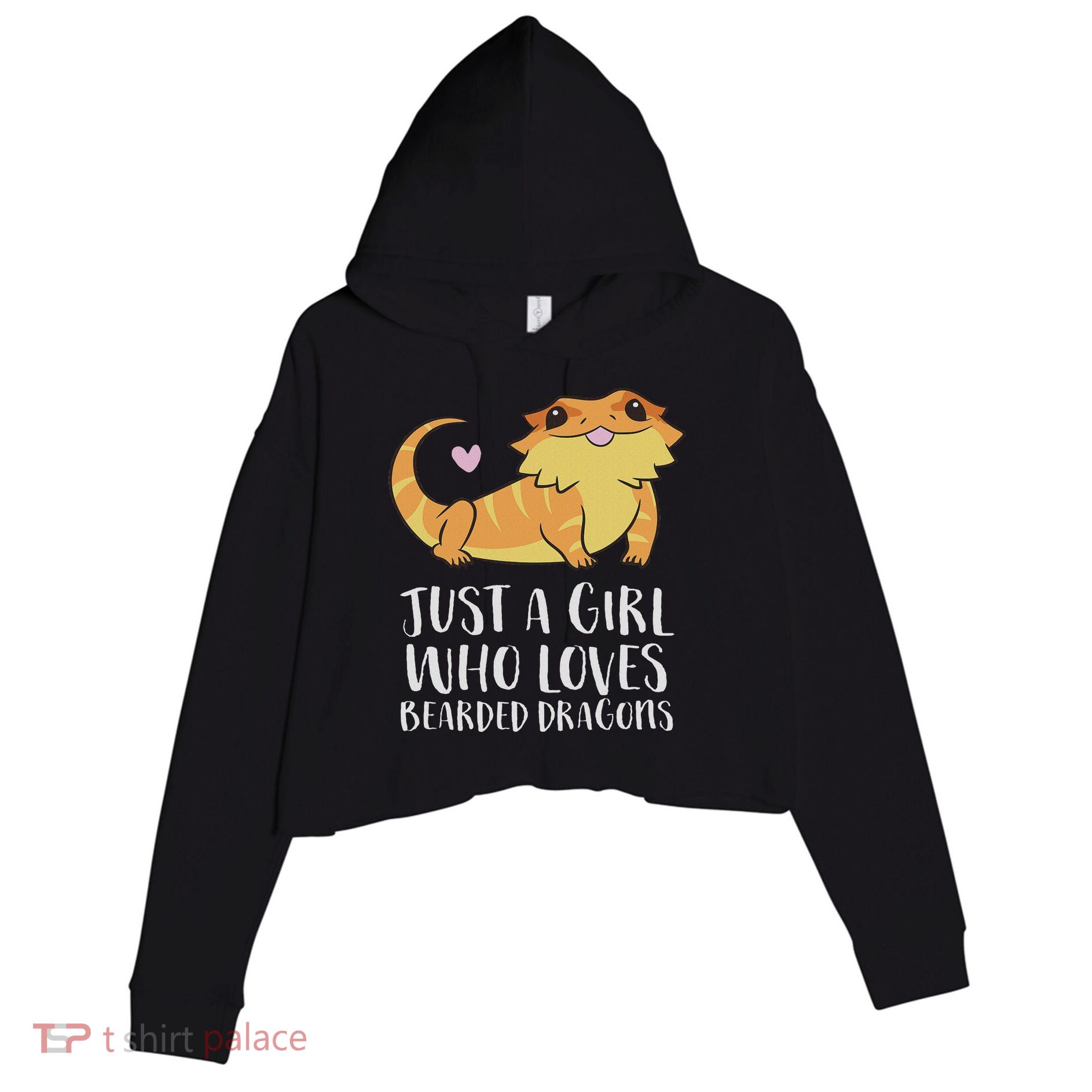 Just A Girl Who Loves Bearded Dragons Lizard Reptile Crop Fleece Hoodie