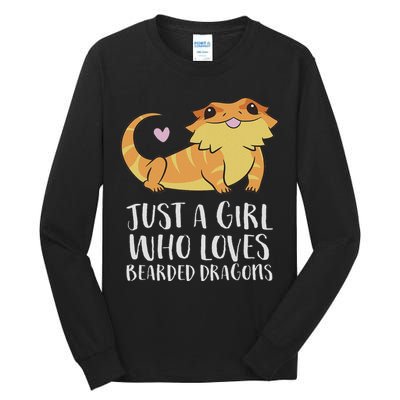 Just A Girl Who Loves Bearded Dragons Lizard Reptile Tall Long Sleeve T-Shirt