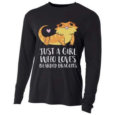 Just A Girl Who Loves Bearded Dragons Lizard Reptile Cooling Performance Long Sleeve Crew