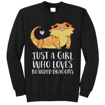 Just A Girl Who Loves Bearded Dragons Lizard Reptile Tall Sweatshirt