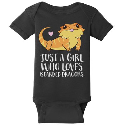 Just A Girl Who Loves Bearded Dragons Lizard Reptile Baby Bodysuit