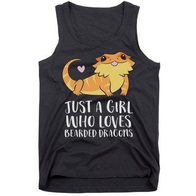 Just A Girl Who Loves Bearded Dragons Lizard Reptile Tank Top