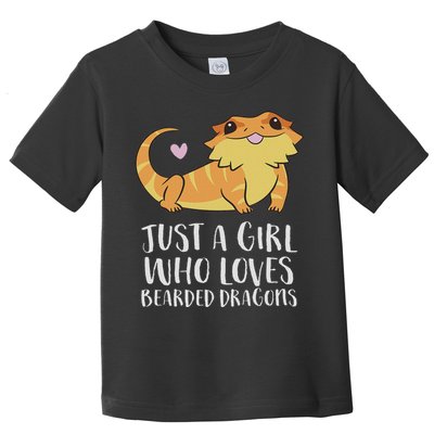 Just A Girl Who Loves Bearded Dragons Lizard Reptile Toddler T-Shirt