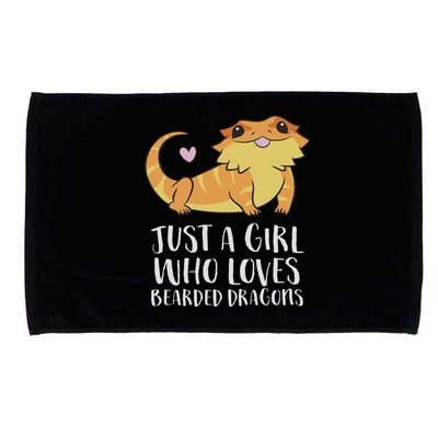 Just A Girl Who Loves Bearded Dragons Lizard Reptile Microfiber Hand Towel