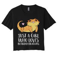 Just A Girl Who Loves Bearded Dragons Lizard Reptile Women's Crop Top Tee
