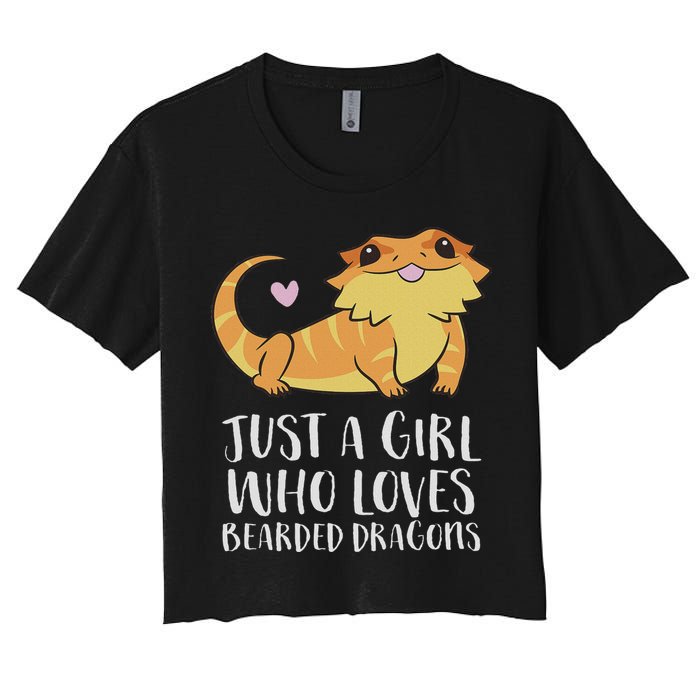 Just A Girl Who Loves Bearded Dragons Lizard Reptile Women's Crop Top Tee