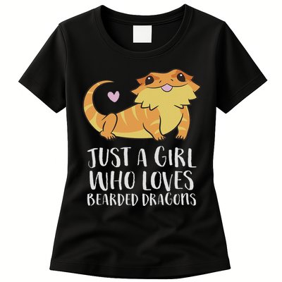 Just A Girl Who Loves Bearded Dragons Lizard Reptile Womens T-Shirt