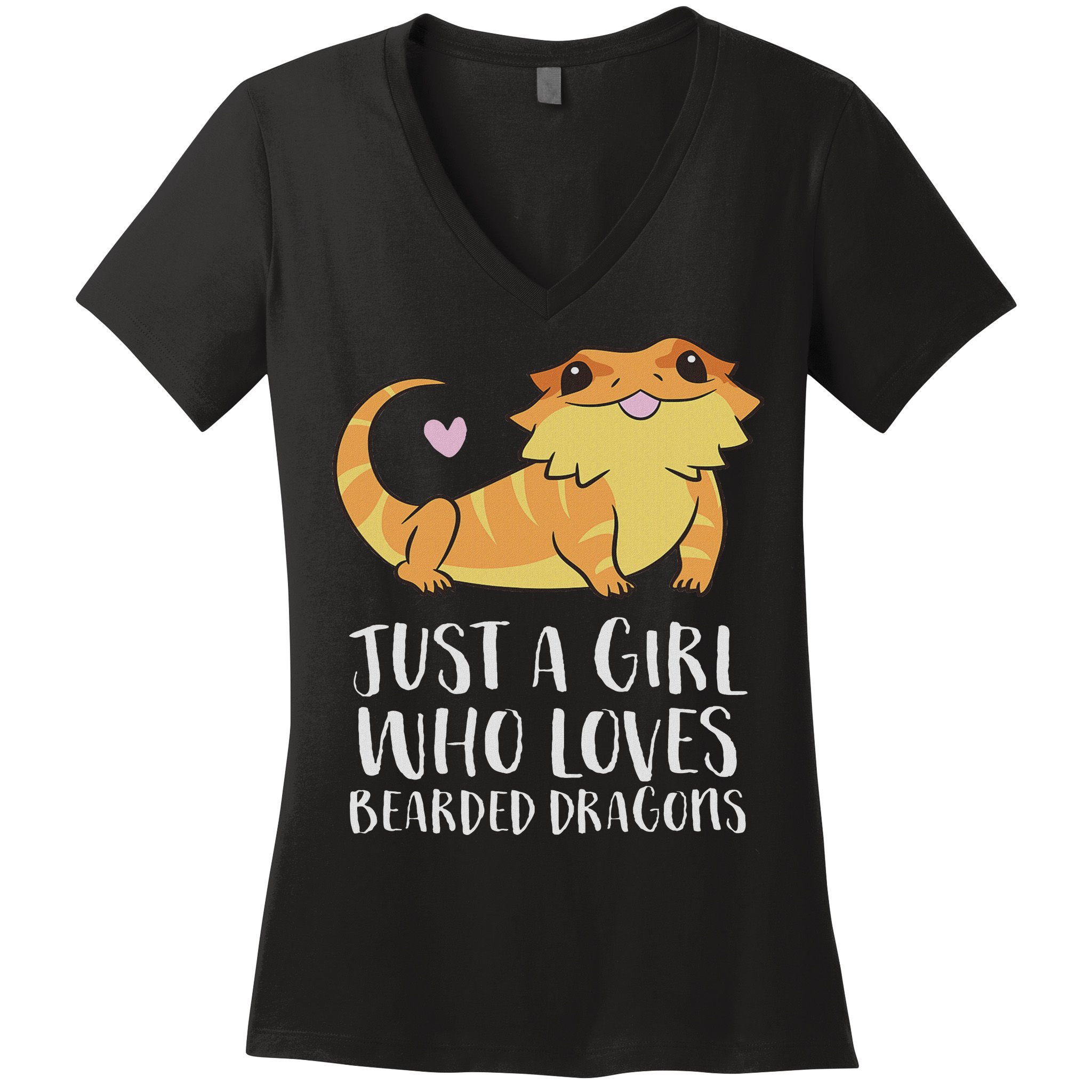 Just A Girl Who Loves Bearded Dragons Lizard Reptile Women's V-Neck T-Shirt