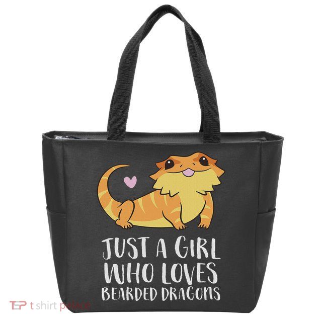 Just A Girl Who Loves Bearded Dragons Lizard Reptile Zip Tote Bag