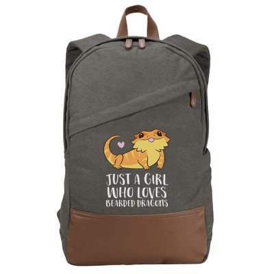 Just A Girl Who Loves Bearded Dragons Lizard Reptile Cotton Canvas Backpack