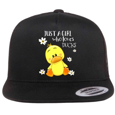 Just A Girl Who Loves Ducks Cute Duck Lover Owner Gift Flatbill Hat