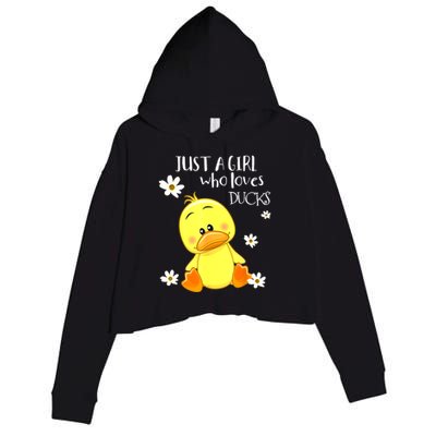 Just A Girl Who Loves Ducks Cute Duck Lover Owner Gift Crop Fleece Hoodie