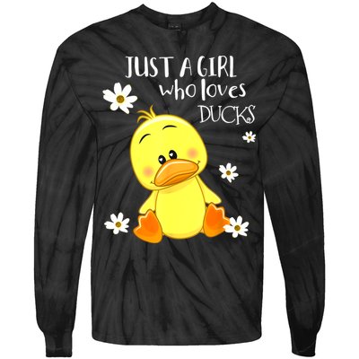 Just A Girl Who Loves Ducks Cute Duck Lover Owner Gift Tie-Dye Long Sleeve Shirt