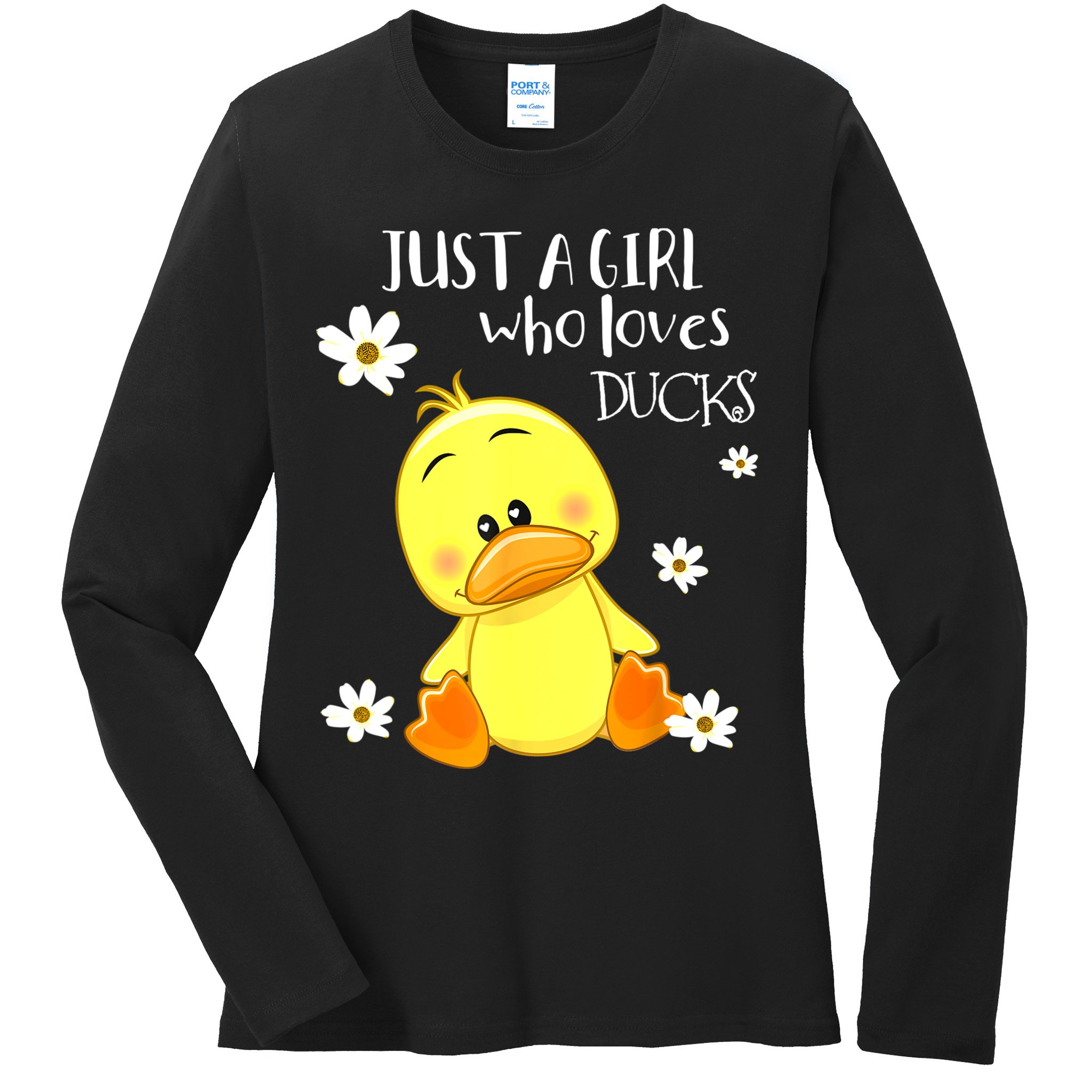 Just A Girl Who Loves Ducks Cute Duck Lover Owner Gift Ladies Long Sleeve Shirt