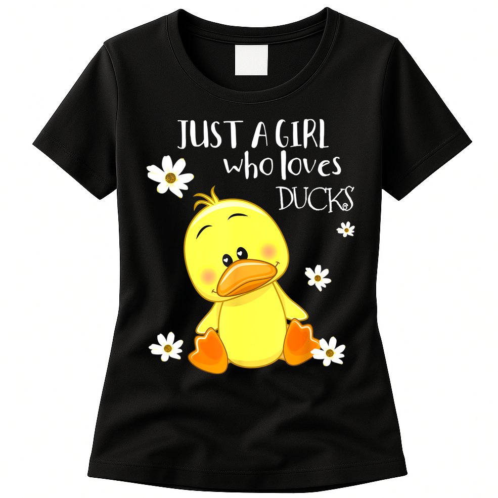 Just A Girl Who Loves Ducks Cute Duck Lover Owner Gift Womens T-Shirt