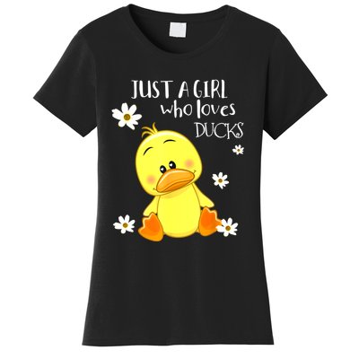 Just A Girl Who Loves Ducks Cute Duck Lover Owner Gift Women's T-Shirt