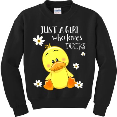 Just A Girl Who Loves Ducks Cute Duck Lover Owner Gift Kids Sweatshirt